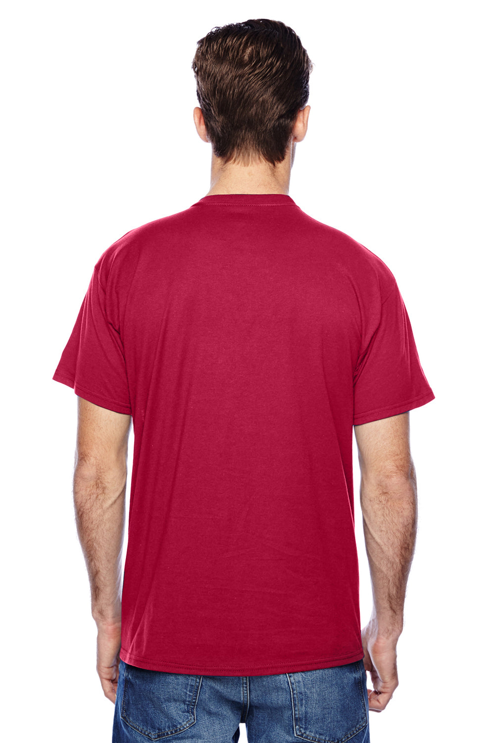 Hanes P4200 Mens X-Temp Moisture Wicking Short Sleeve Crewneck T-Shirt Red Back