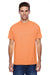 Hanes P4200 Mens X-Temp Moisture Wicking Short Sleeve Crewneck T-Shirt Heather Neon Orange Front