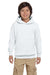 Hanes P473 Youth EcoSmart Print Pro XP Hooded Sweatshirt Hoodie White Front