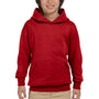 Hanes Youth EcoSmart Print Pro XP Pill Resistant Hooded Sweatshirt Hoodie - Deep Red