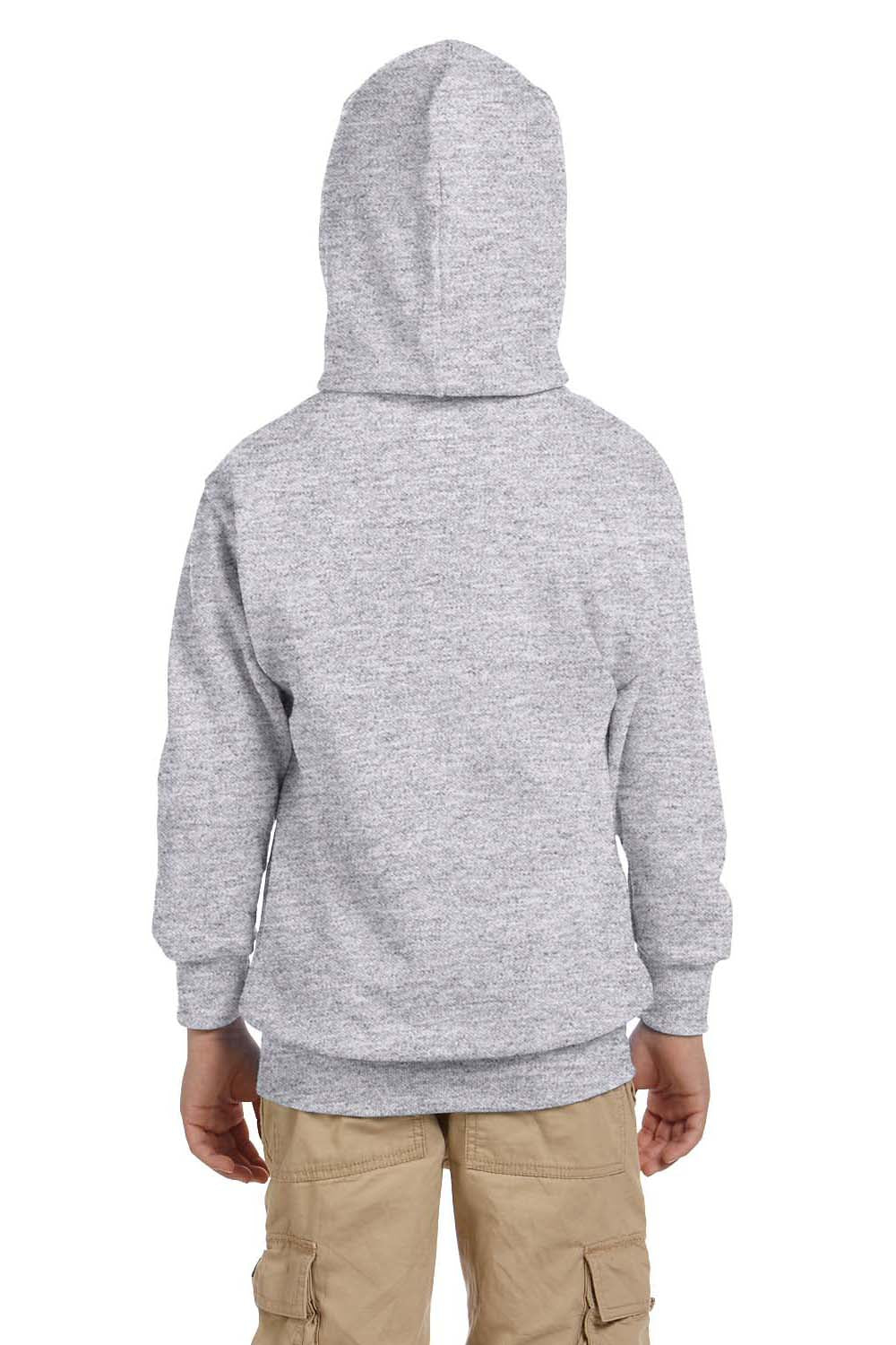 Hanes P473 Youth EcoSmart Print Pro XP Hooded Sweatshirt Hoodie Ash Grey Back