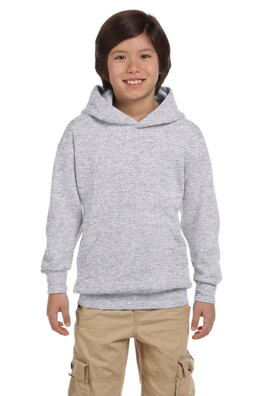 Hanes P473 Youth EcoSmart Print Pro XP Hooded Sweatshirt Hoodie Ash Grey Front