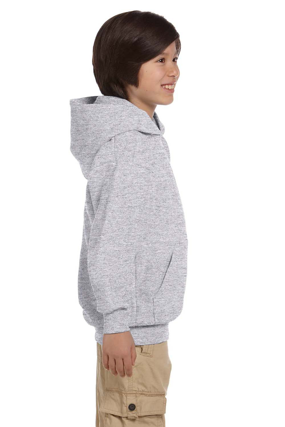 Hanes P473 Youth EcoSmart Print Pro XP Hooded Sweatshirt Hoodie Ash Grey Side