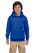 Hanes P473 Youth EcoSmart Print Pro XP Hooded Sweatshirt Hoodie Royal Blue Front