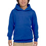 Hanes Youth EcoSmart Print Pro XP Pill Resistant Hooded Sweatshirt Hoodie - Deep Royal Blue