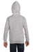 Hanes P480 Youth EcoSmart Print Pro XP Full Zip Hooded Sweatshirt Hoodie Light Steel Grey Back