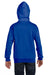 Hanes P480 Youth EcoSmart Print Pro XP Full Zip Hooded Sweatshirt Hoodie Royal Blue Back