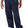 Champion Youth Power blend Open Bottom Fleece Sweatpants w/ Pockets - Navy Blue