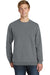 Port & Company PC098 Mens Beach Wash Fleece Crewneck Sweatshirt Pewter Grey Front