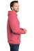 Port & Company PC098H Mens Beach Wash Fleece Hooded Sweatshirt Hoodie Fruit Punch Pink Side