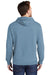 Port & Company PC098H Mens Beach Wash Fleece Hooded Sweatshirt Hoodie Mist Blue Back
