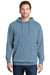 Port & Company PC098H Mens Beach Wash Fleece Hooded Sweatshirt Hoodie Mist Blue Front