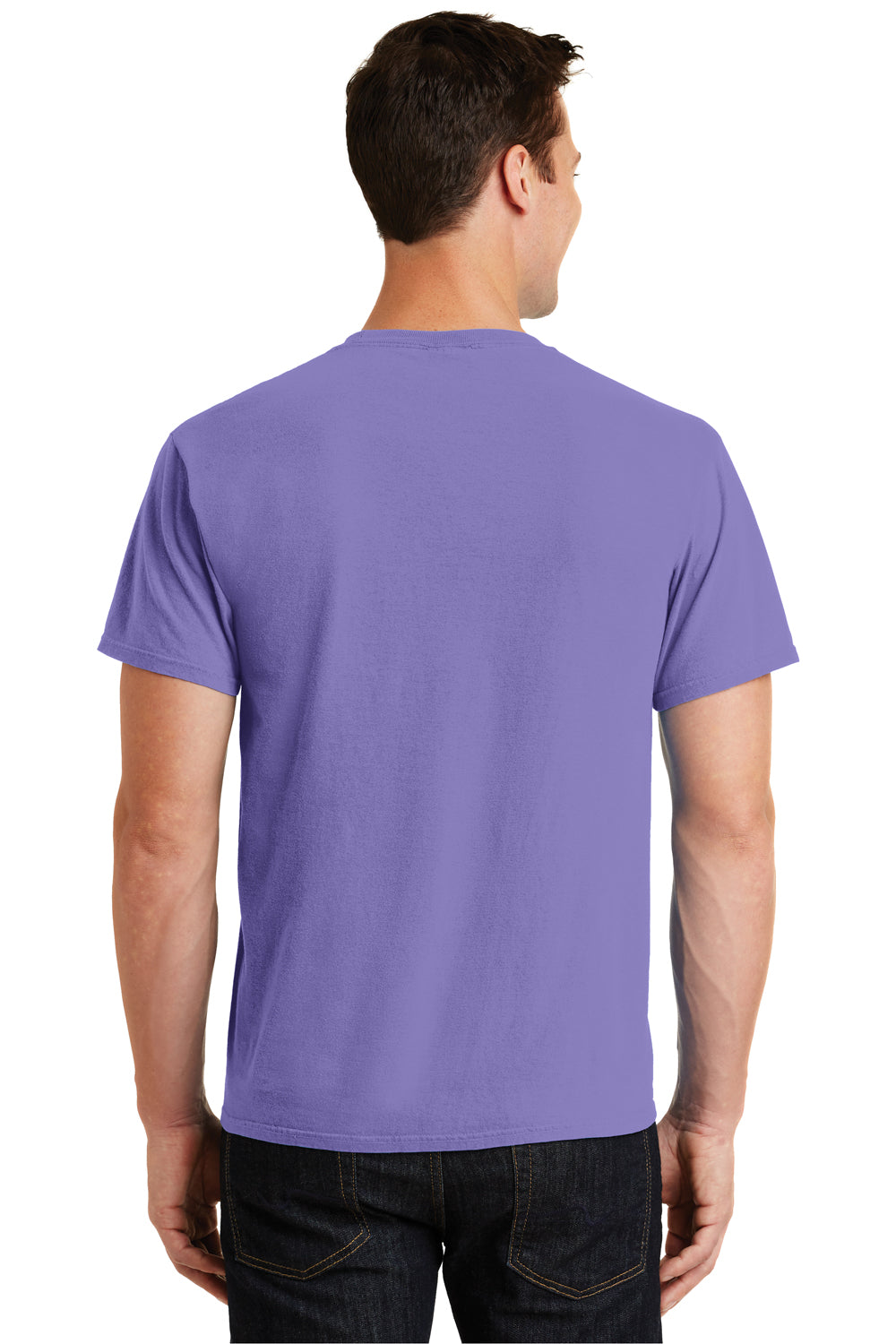 Port & Company PC099 Mens Beach Wash Short Sleeve Crewneck T-Shirt Amethyst Purple Back