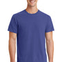 Port & Company Mens Beach Wash Short Sleeve Crewneck T-Shirt - Blue Iris - Closeout