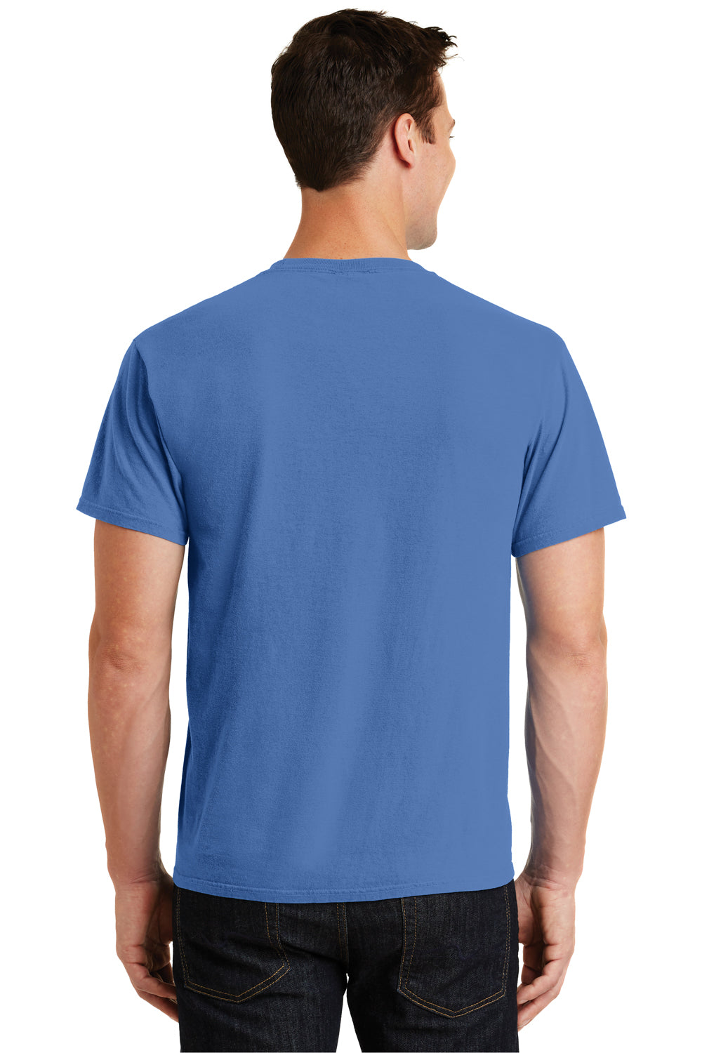 Port & Company PC099 Mens Beach Wash Short Sleeve Crewneck T-Shirt Blue Moon Back