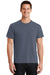 Port & Company PC099 Mens Beach Wash Short Sleeve Crewneck T-Shirt Denim Blue Front