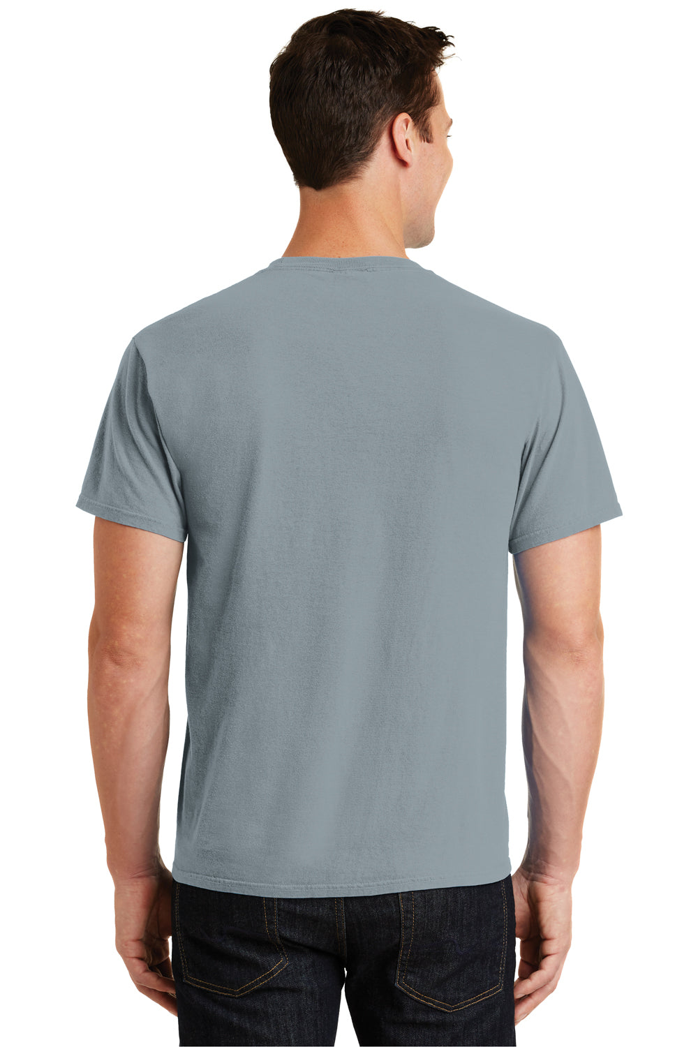 Port & Company PC099 Mens Beach Wash Short Sleeve Crewneck T-Shirt Dove Grey Back