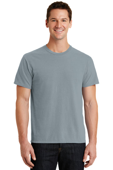 Port & Company PC099 Mens Beach Wash Short Sleeve Crewneck T-Shirt Dove Grey Front
