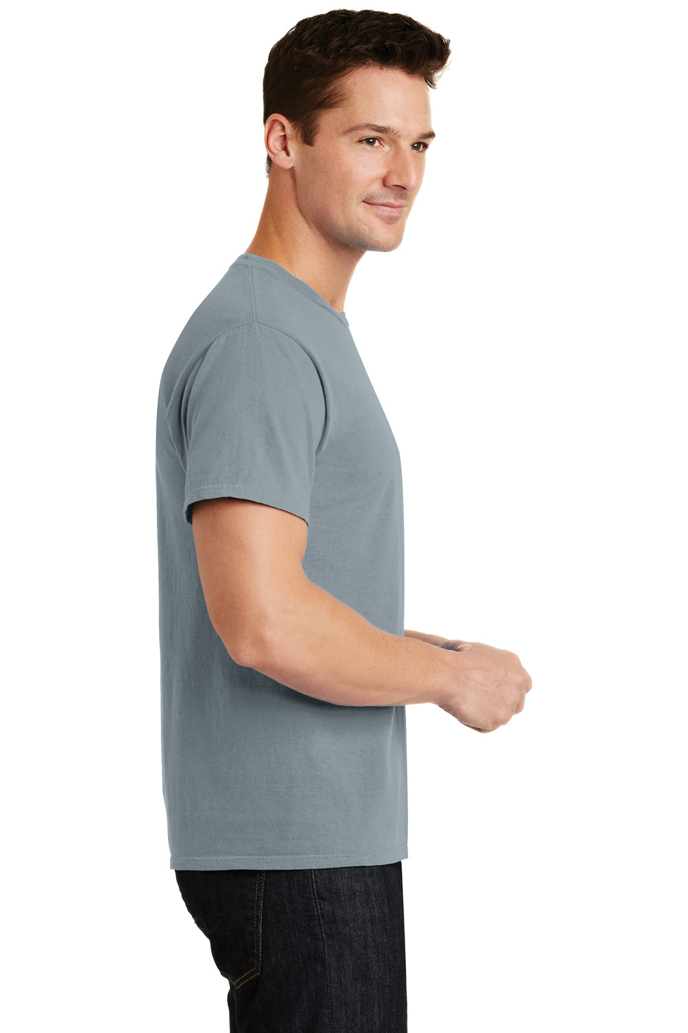 Port & Company PC099 Mens Beach Wash Short Sleeve Crewneck T-Shirt Dove Grey Side