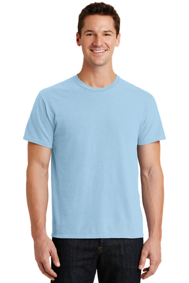 Port & Company PC099 Mens Beach Wash Short Sleeve Crewneck T-Shirt Glacier Blue Front