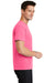 Port & Company PC099 Mens Beach Wash Short Sleeve Crewneck T-Shirt Neon Pink Side