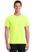 Port & Company PC099 Mens Beach Wash Short Sleeve Crewneck T-Shirt Neon Yellow Front