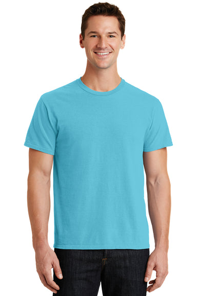 Port & Company PC099 Mens Beach Wash Short Sleeve Crewneck T-Shirt Tidal Wave Blue Front