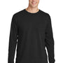 Port & Company Mens Beach Wash Long Sleeve Crewneck T-Shirt - Black
