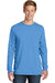Port & Company PC099LS Mens Beach Wash Long Sleeve Crewneck T-Shirt Blue Moon Front