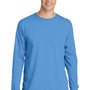 Port & Company Mens Beach Wash Long Sleeve Crewneck T-Shirt - Blue Moon