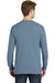 Port & Company PC099LS Mens Beach Wash Long Sleeve Crewneck T-Shirt Denim Blue Back
