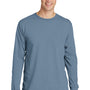 Port & Company Mens Beach Wash Long Sleeve Crewneck T-Shirt - Denim Blue