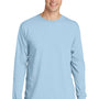 Port & Company Mens Beach Wash Long Sleeve Crewneck T-Shirt - Glacier Blue