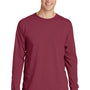 Port & Company Mens Beach Wash Long Sleeve Crewneck T-Shirt - Merlot Red