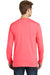 Port & Company PC099LS Mens Beach Wash Long Sleeve Crewneck T-Shirt Neon Coral Pink Back