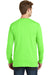 Port & Company PC099LS Mens Beach Wash Long Sleeve Crewneck T-Shirt Neon Green Back