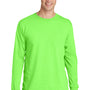 Port & Company Mens Beach Wash Long Sleeve Crewneck T-Shirt - Neon Green