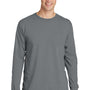Port & Company Mens Beach Wash Long Sleeve Crewneck T-Shirt - Pewter Grey