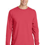 Port & Company Mens Beach Wash Long Sleeve Crewneck T-Shirt - Poppy Red