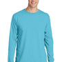 Port & Company Mens Beach Wash Long Sleeve Crewneck T-Shirt - Tidal Wave Blue