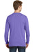 Port & Company PC099LSP Mens Beach Wash Long Sleeve Crewneck T-Shirt w/ Pocket Amethyst Purple Back