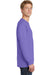 Port & Company PC099LSP Mens Beach Wash Long Sleeve Crewneck T-Shirt w/ Pocket Amethyst Purple Side
