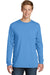 Port & Company PC099LSP Mens Beach Wash Long Sleeve Crewneck T-Shirt w/ Pocket Blue Moon Front