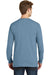 Port & Company PC099LSP Mens Beach Wash Long Sleeve Crewneck T-Shirt w/ Pocket Mist Blue Back