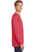 Port & Company PC099LSP Mens Beach Wash Long Sleeve Crewneck T-Shirt w/ Pocket Poppy Red Side