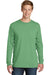 Port & Company PC099LSP Mens Beach Wash Long Sleeve Crewneck T-Shirt w/ Pocket Safari Green Front