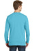 Port & Company PC099LSP Mens Beach Wash Long Sleeve Crewneck T-Shirt w/ Pocket Tidal Wave Blue Back