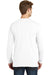 Port & Company PC099LSP Mens Beach Wash Long Sleeve Crewneck T-Shirt w/ Pocket White Back
