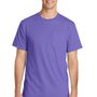 Port & Company Mens Beach Wash Short Sleeve Crewneck T-Shirt w/ Pocket - Amethyst Purple