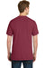 Port & Company PC099P Mens Beach Wash Short Sleeve Crewneck T-Shirt w/ Pocket Merlot Red Back
